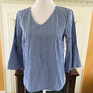 JANE AND DELANCEY BLOUSE  3/4 BELL SLEEVE